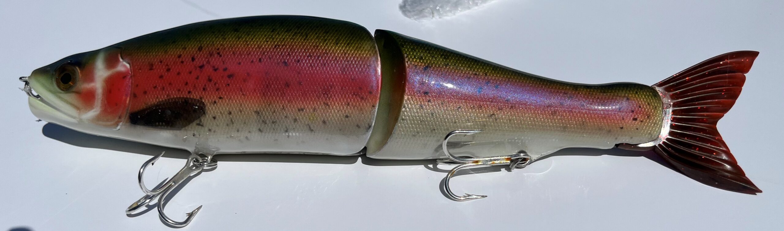 CAPTAIN JIM SPECIAL “PERFECT MEGA RAINBOW” – HAND CRAFTED MAGIC GLIDE BAIT LURE!